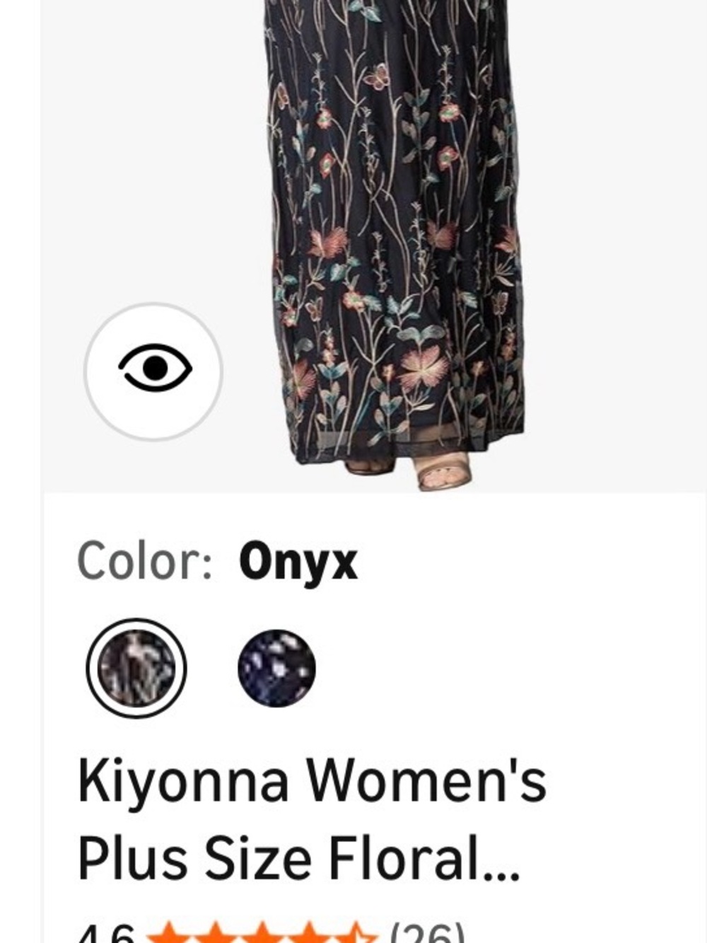 Kiyonna Onyx Floral Maxi Skirt with Pastel Blooms